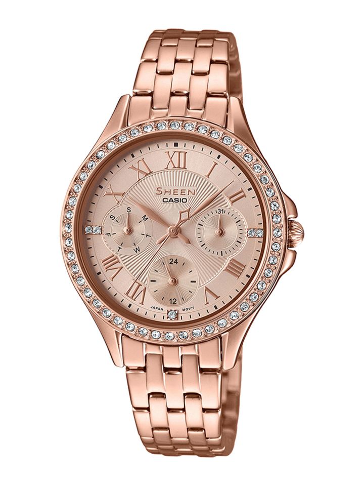 Casio women's rose gold hot sale watch