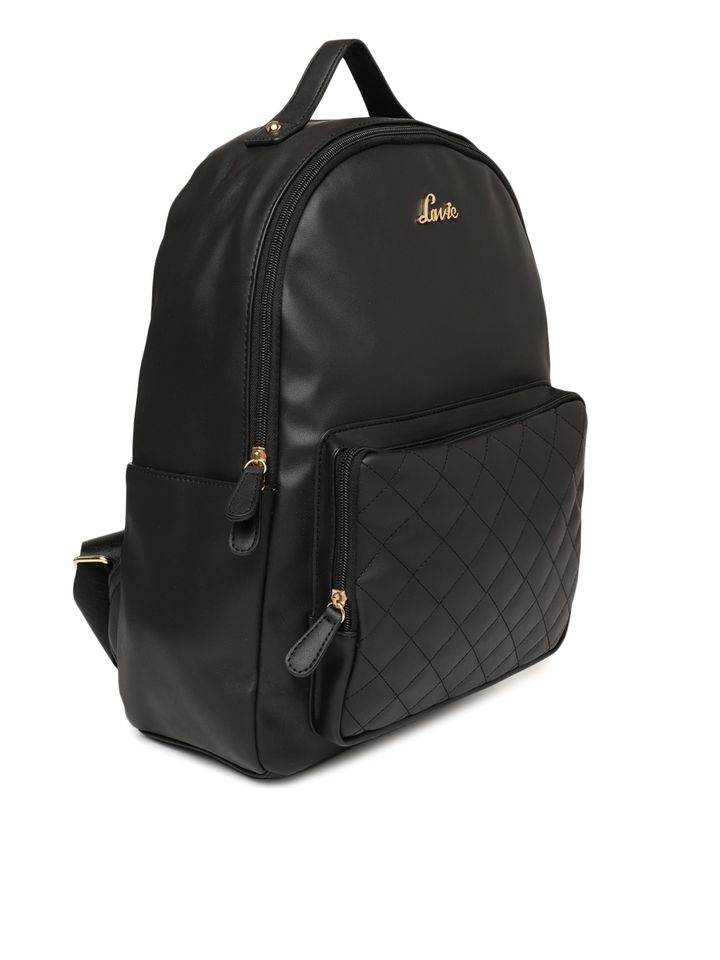 Buy Lavie Women Black Solid Backpack 