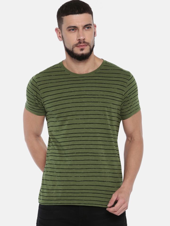 black jeans olive green shirt