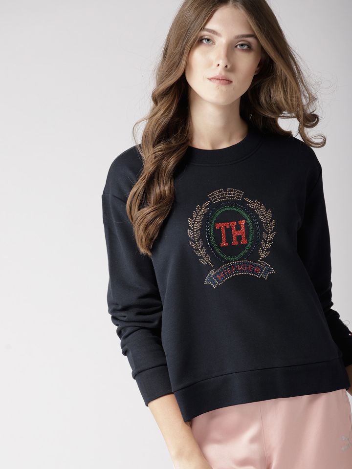 tommy hilfiger sweatshirt navy blue