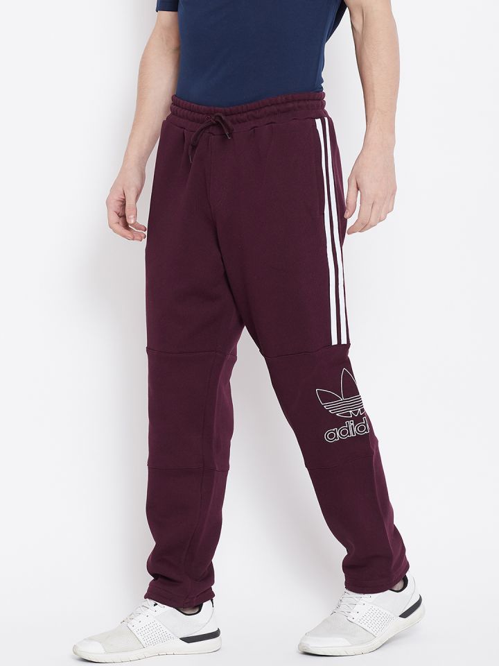 Mens burgundy top track pants