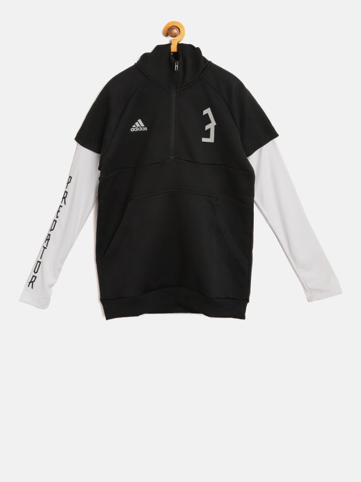 boys white adidas sweatshirt