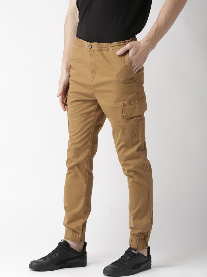 Buy Aeropostale Men Khaki Regular Fit Solid Cargo Joggers