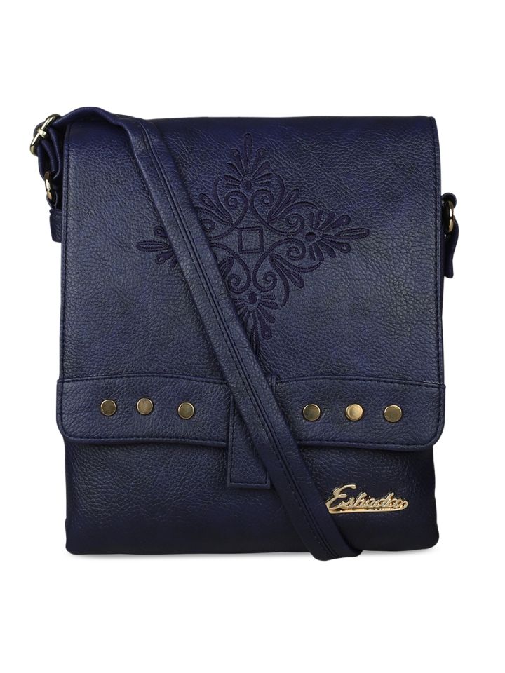 Buy ESBEDA Navy Blue Solid Sling Bag Handbags for Women 7413116