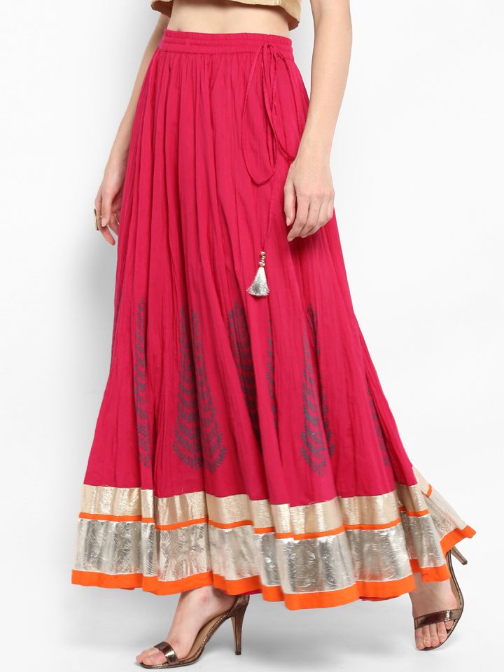 Varanga Women Red Flared Skirt