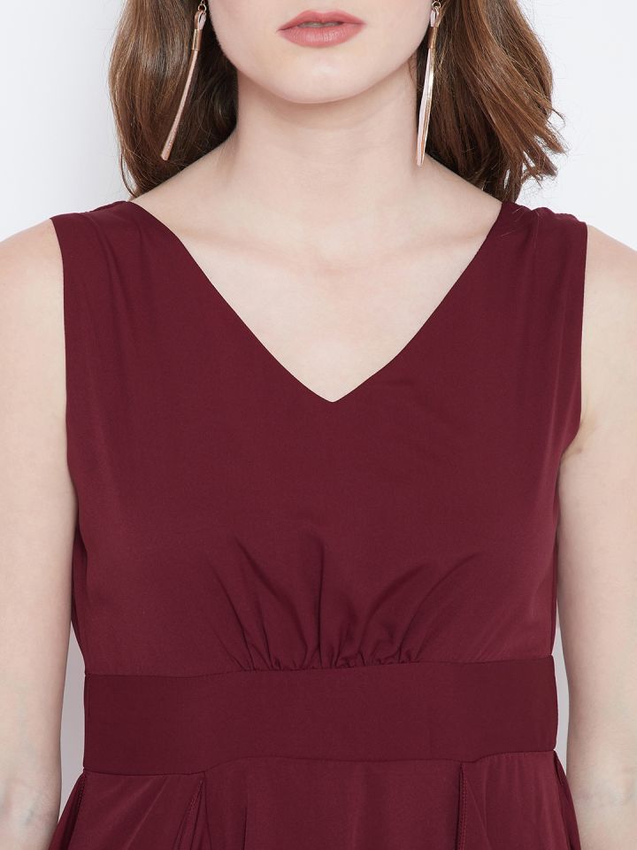 Maroon dress new arrivals myntra
