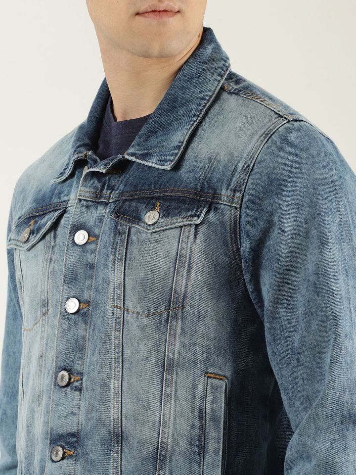 Blue saint slim fit denim jacket new arrivals