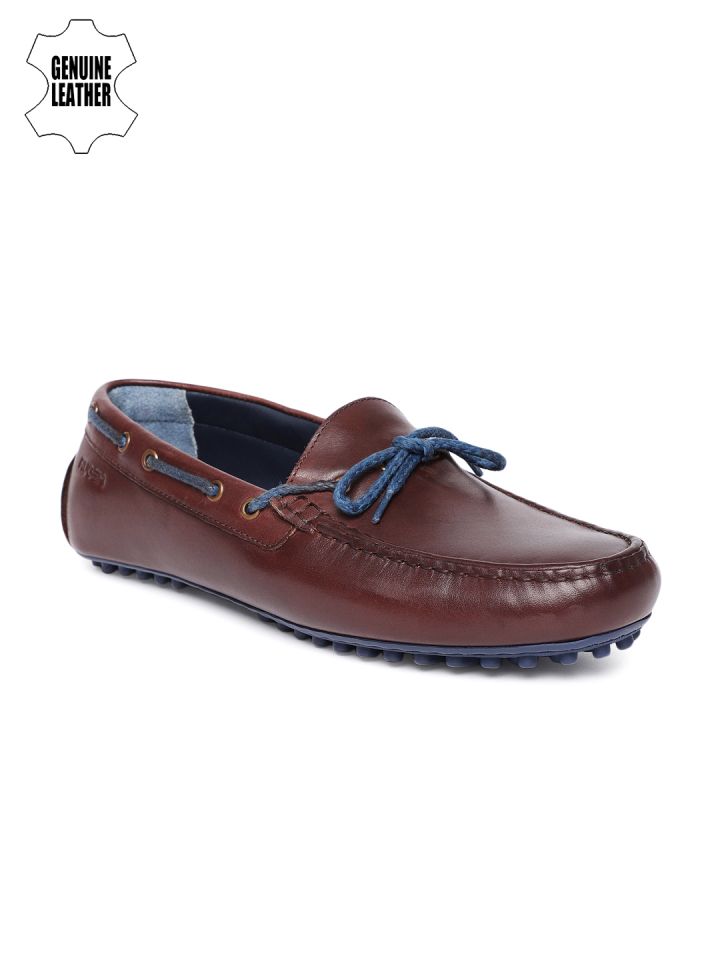 Buy Ruosh Men Brown Leather Boat Shoes 