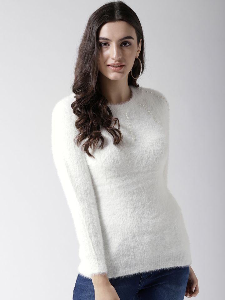 Fur sweater sale myntra