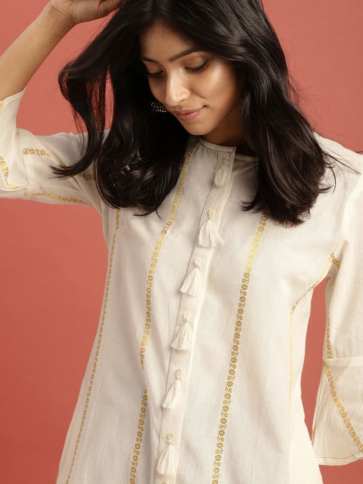 Kasavu churidar neck designs on sale
