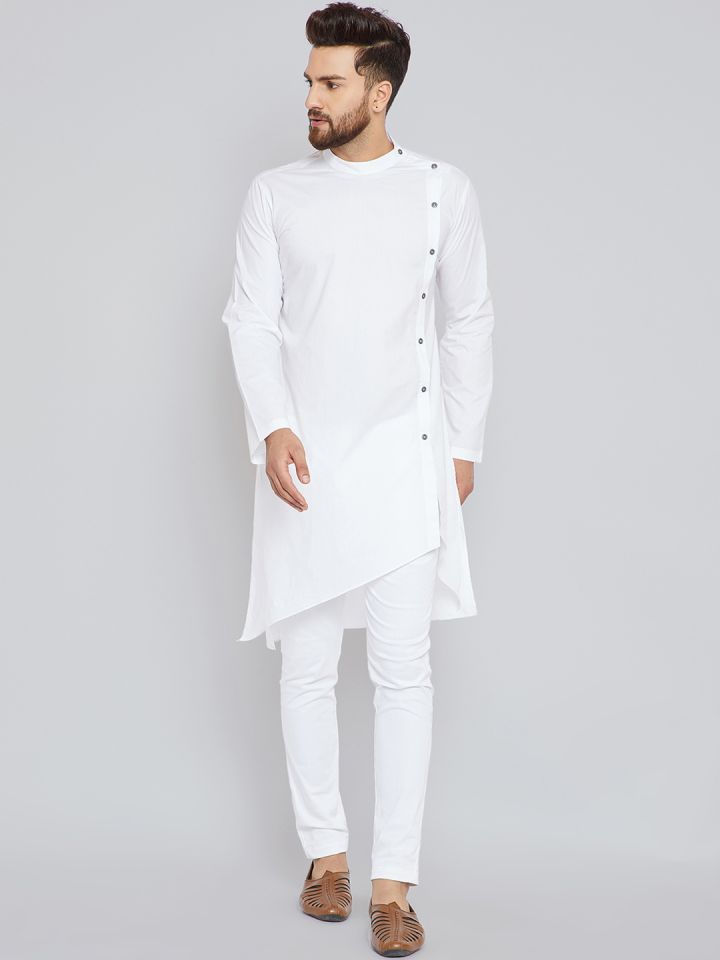 Cross side button hotsell kurta for men