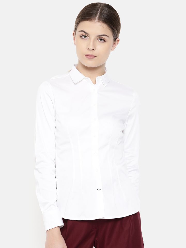 Van heusen women's solid formal shop shirt