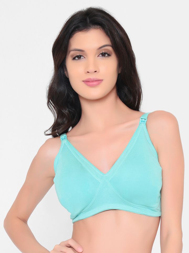 Buy Laavian Turquoise Blue Solid Non Wired Non Padded Maternity Bra  DOGI7011SEAGREEN - Bra for Women 7434139
