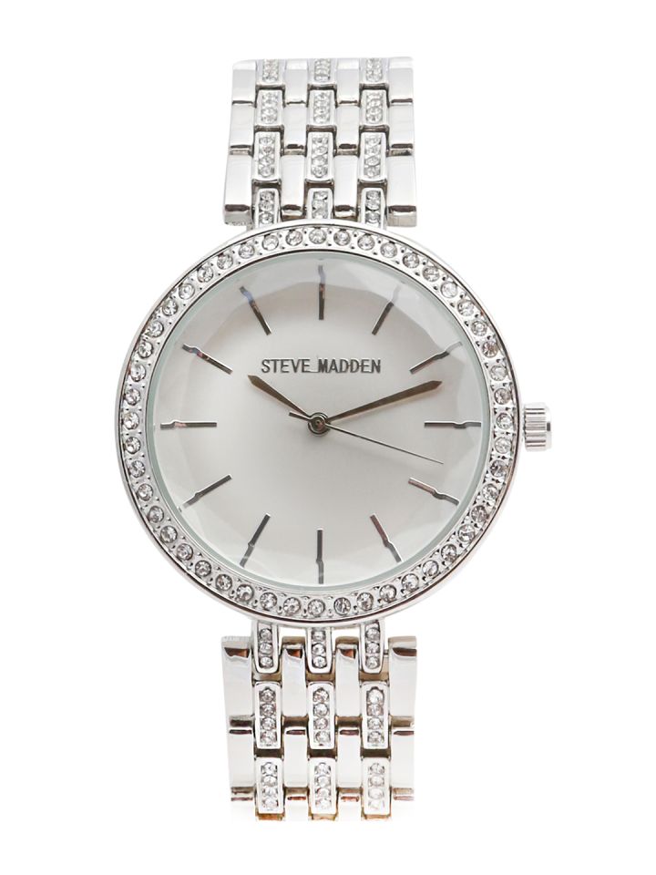 Buy Steve Madden Women White Silver Toned Analogue Watch SMW175