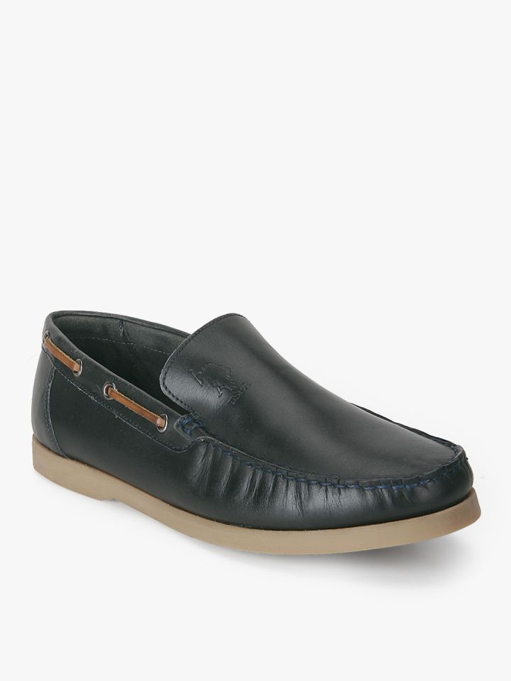 black polo boat shoes