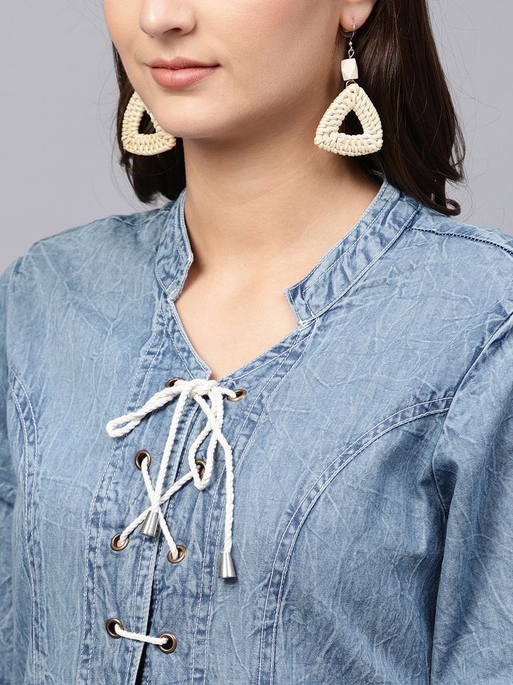 denim dresses for womens myntra