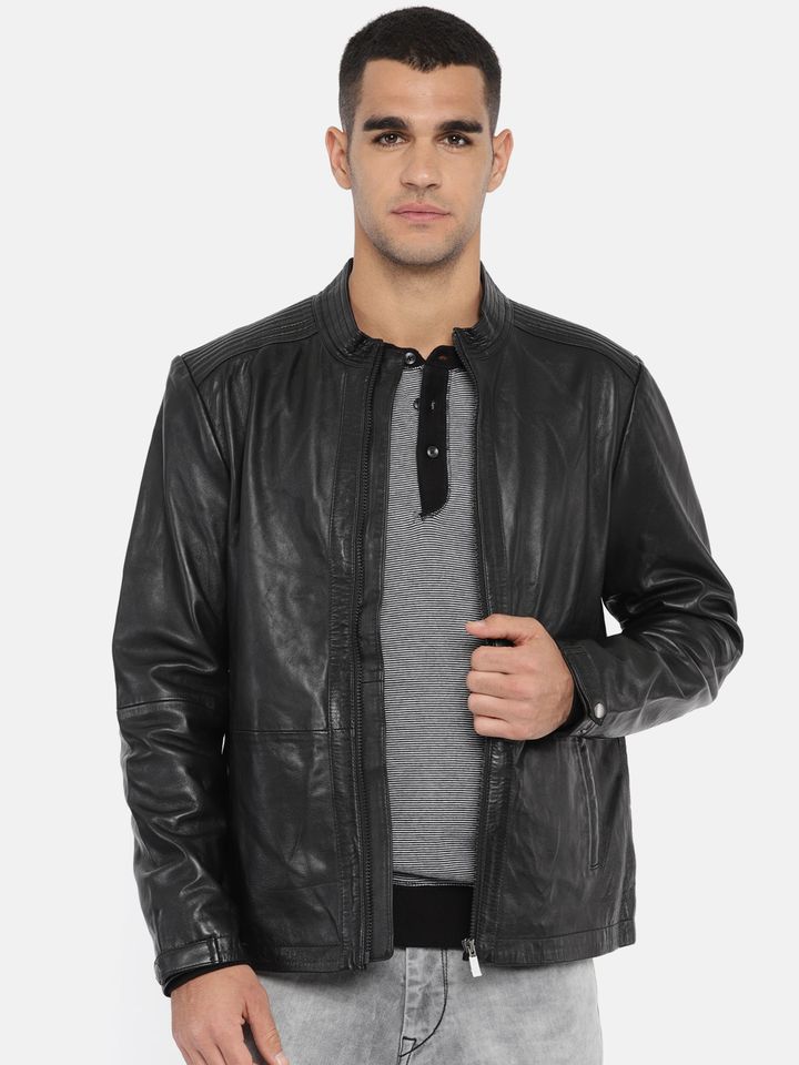 wrangler leather jacket mens
