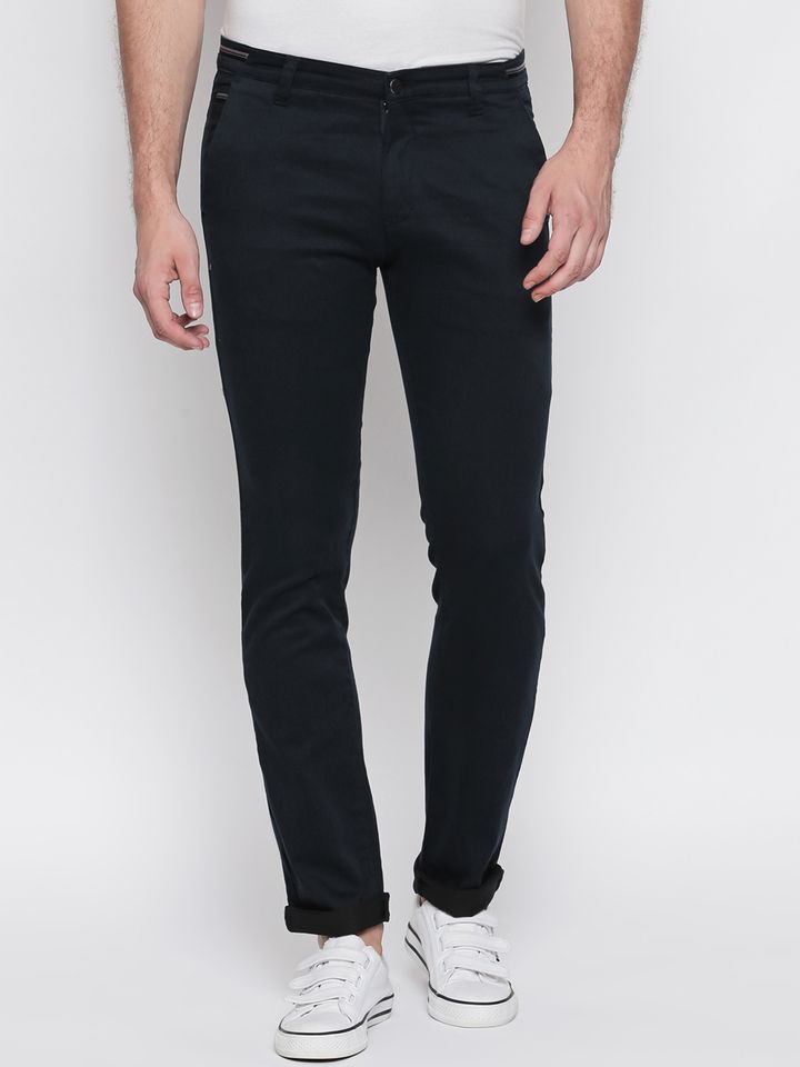 Buy Beevee Men Navy Blue Regular Fit 