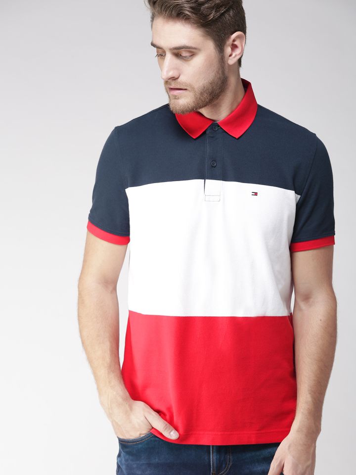 tommy hilfiger red white and blue t shirt