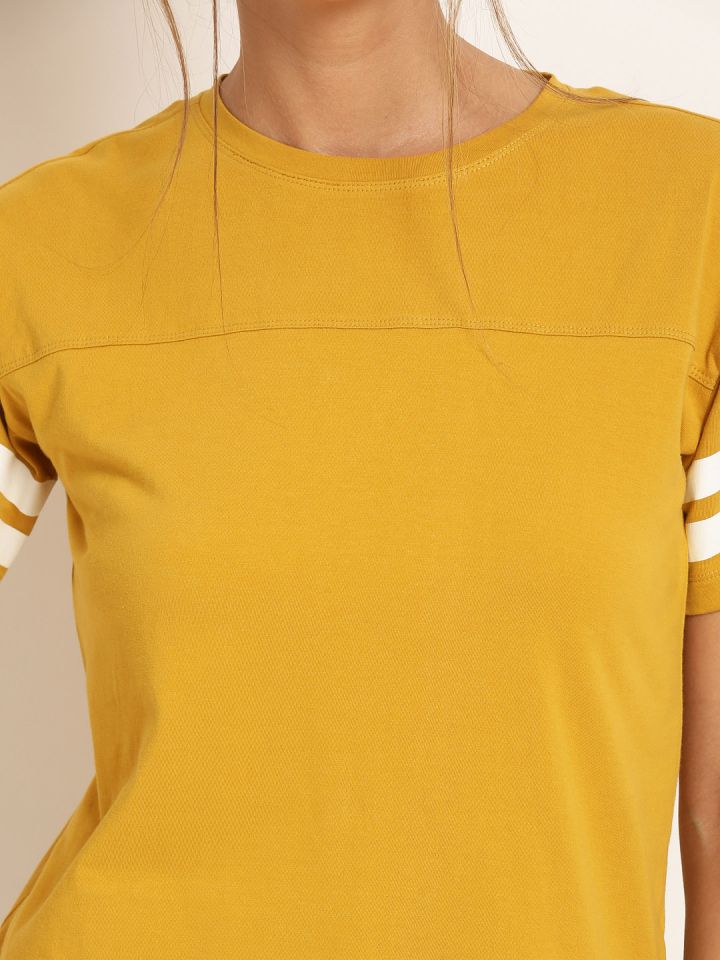 Buy Harpa Mustard Yellow Polka Dot Print Wrap Top - Tops for Women 8986017
