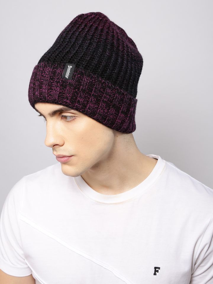 Buy Roadster Unisex Grey Self Design Beanie - Caps for Unisex 7463664