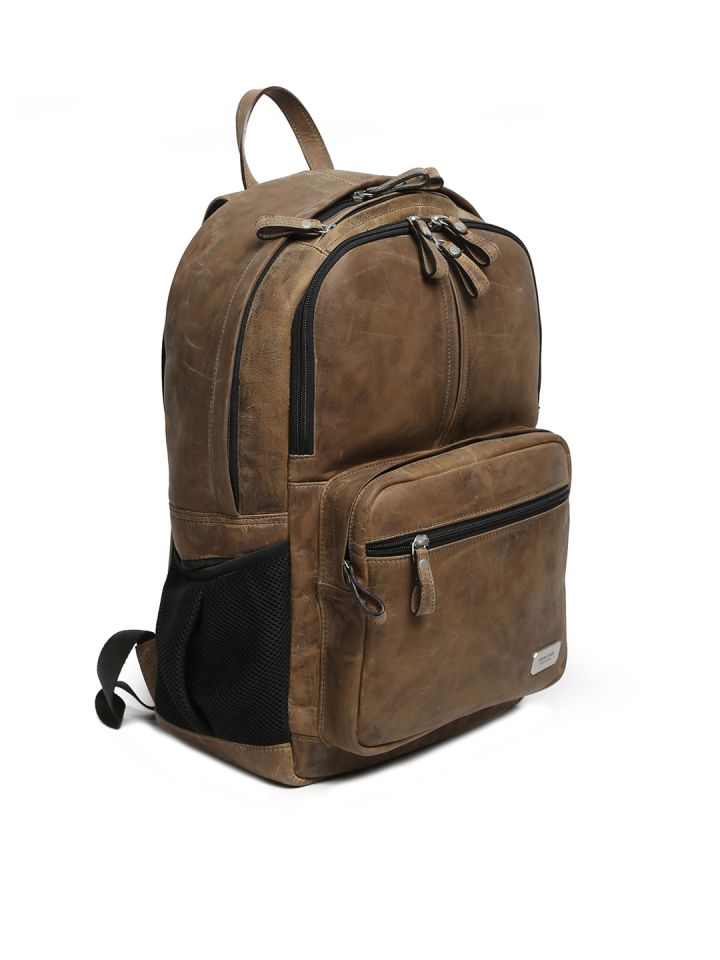 Brune leather backpack cheap