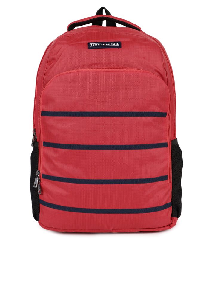 tommy hilfiger unisex red laptop backpack