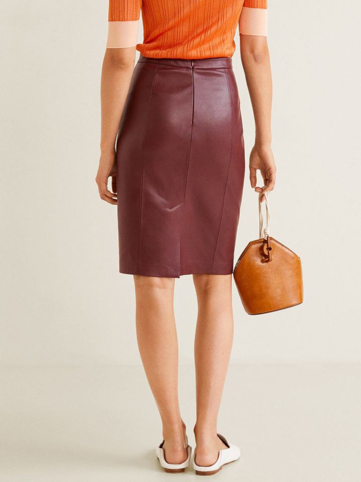 Burgundy skirt best sale mango
