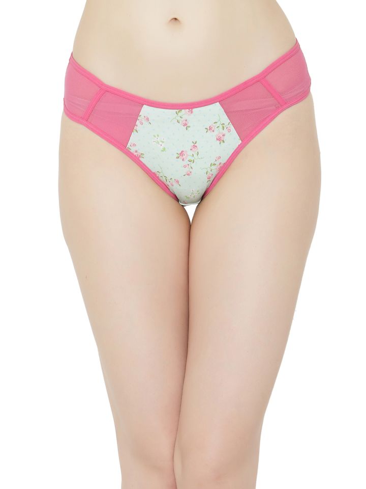 Clovia Pink Printed Bikini Panty