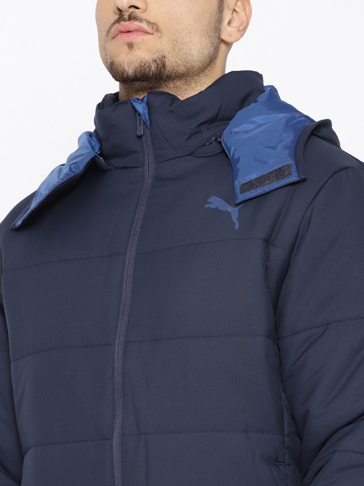 Buy Puma Men Navy Blue Solid ESS HD Padded Jacket With Detachable