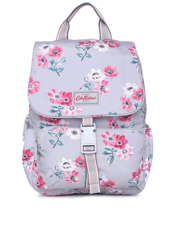 Cath Kidston Women Grey Printed Buckle Backpack