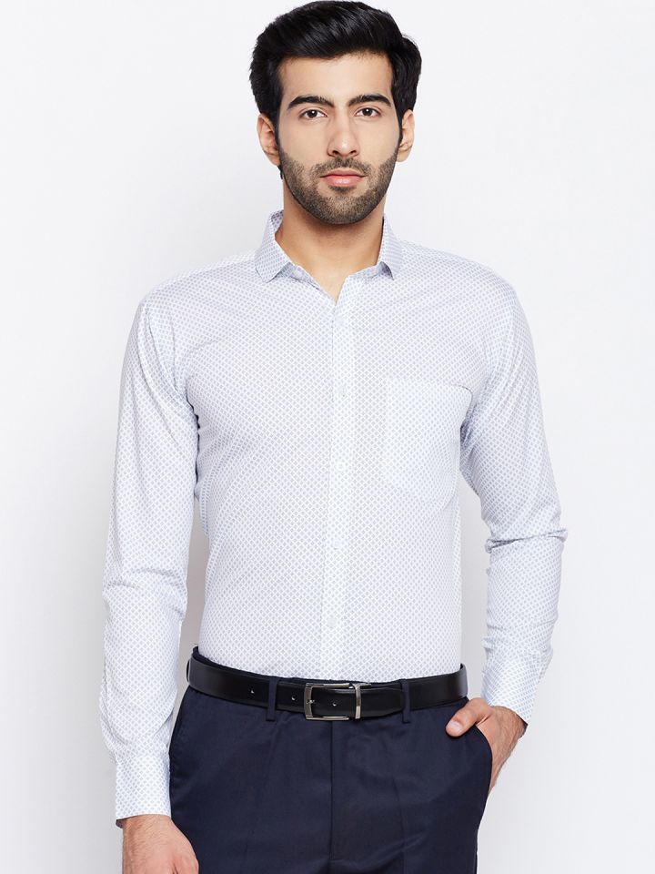 White printed formal shirt clearance