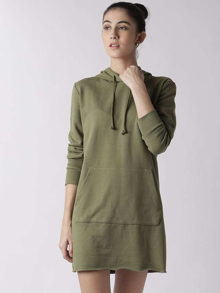 green sweatshirt dress