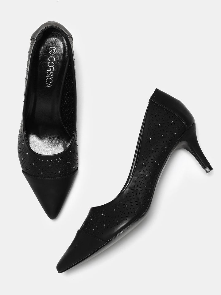 CORSICA Women Black Solid Pumps - Heels 