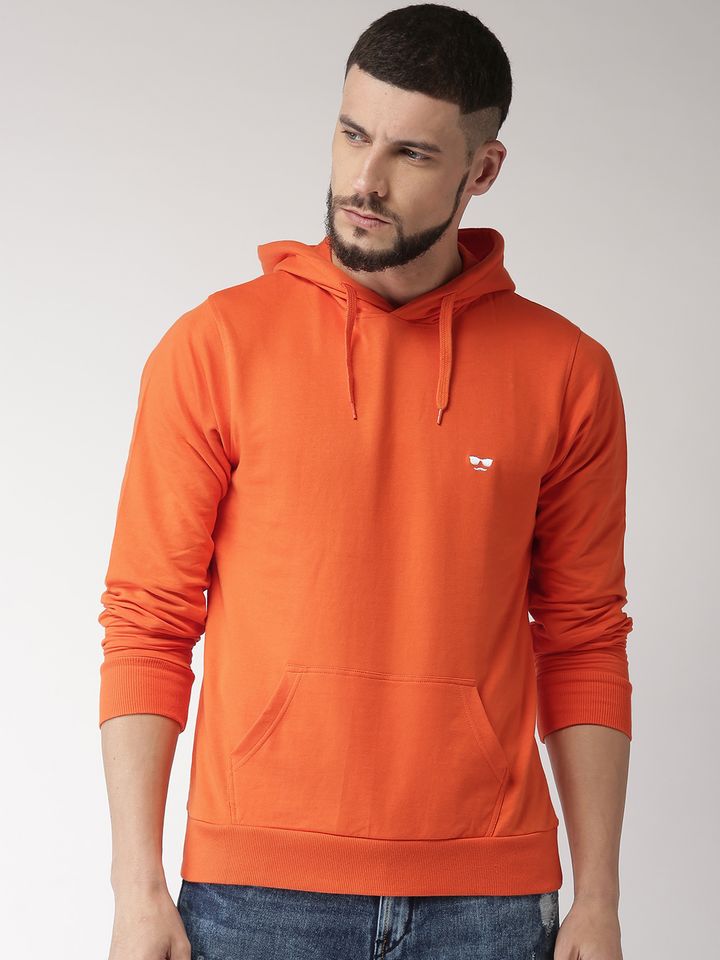 Mens orange hooded sweatshirt clearance