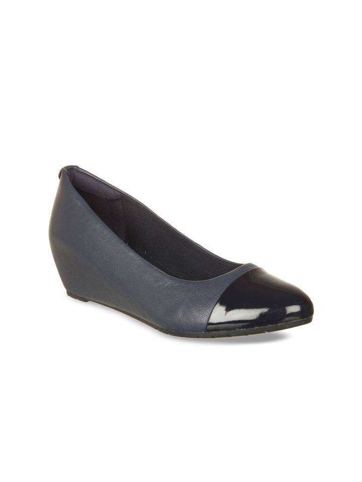 Buy Clarks Women Navy Blue Solid Leather Heels Heels for Women