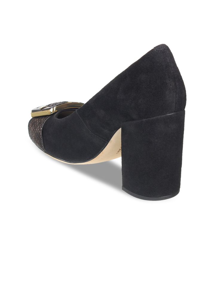 clarks black suede pumps