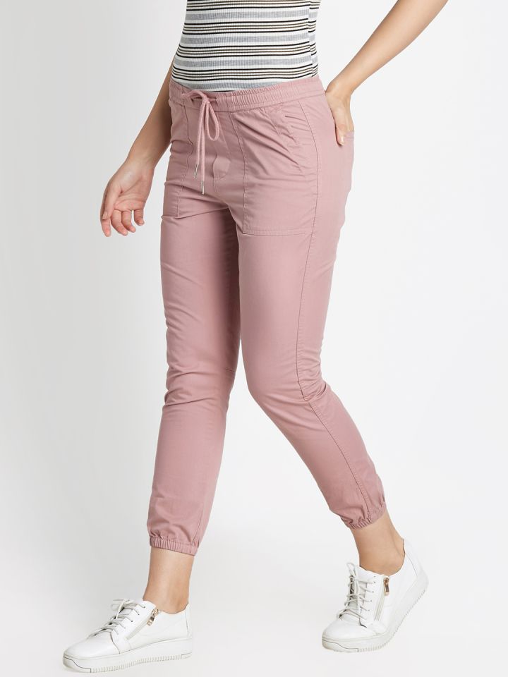 Buy Honey By Pantaloons Women Pink Regular Fit Solid Joggers