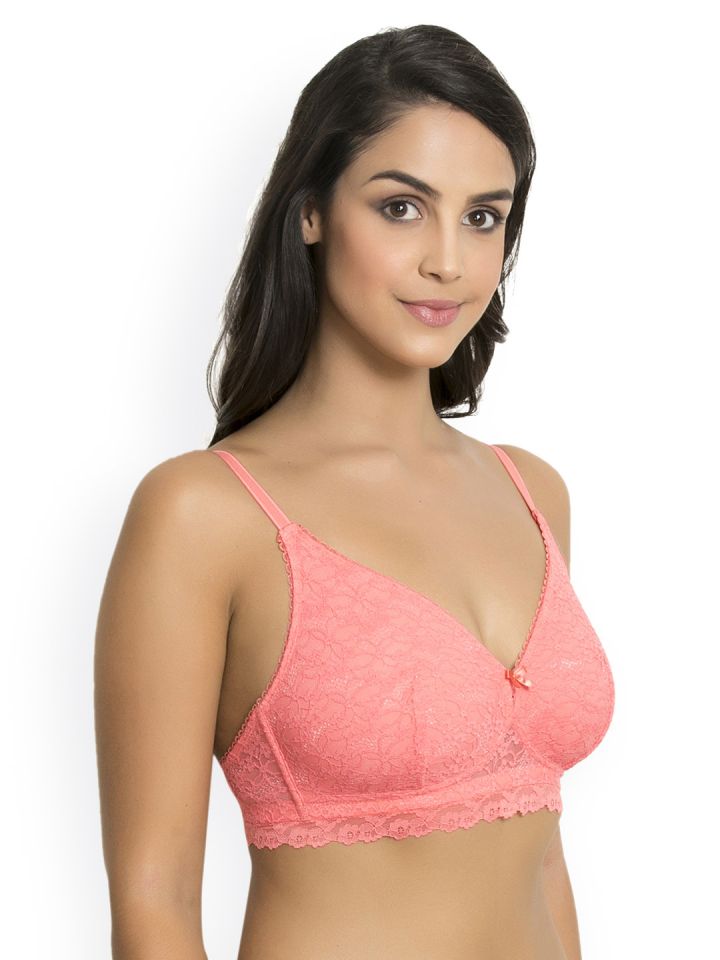 Buy ZIVAME Coral Womens Lace Non Padded Non Wired Full Coverage Bra