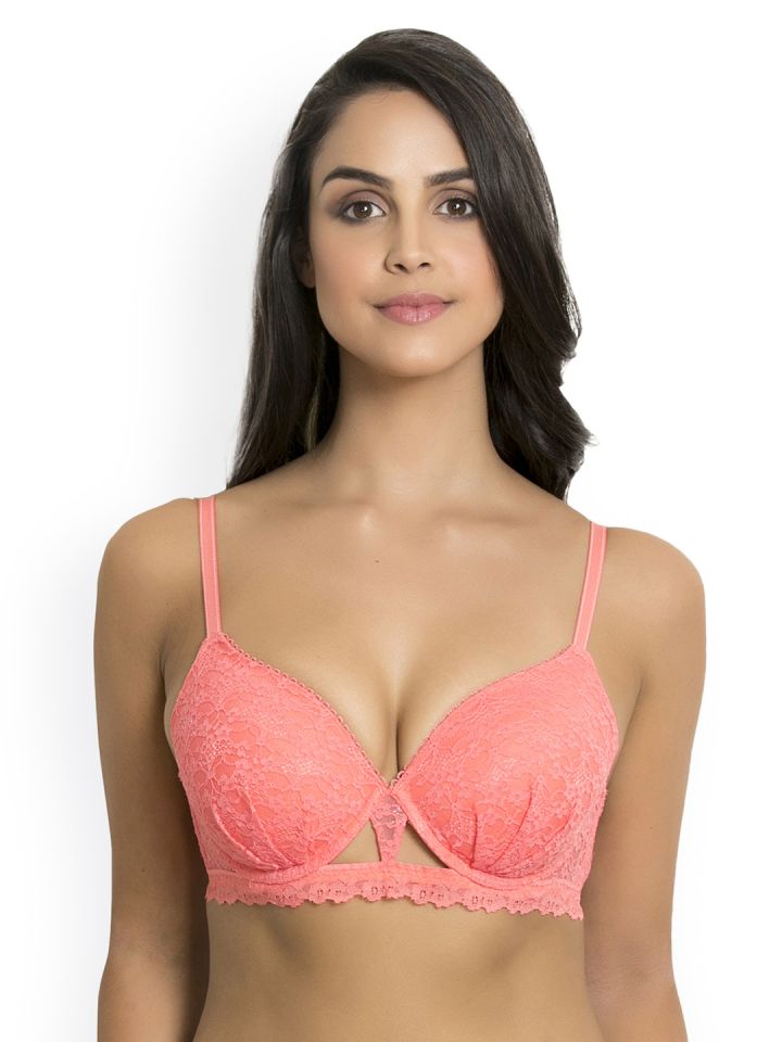 Buy Zivame Coral Lace Underwired Heavily Padded T Shirt Bra - Bra