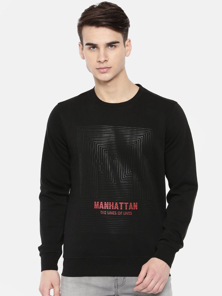 black printed sweatshirt