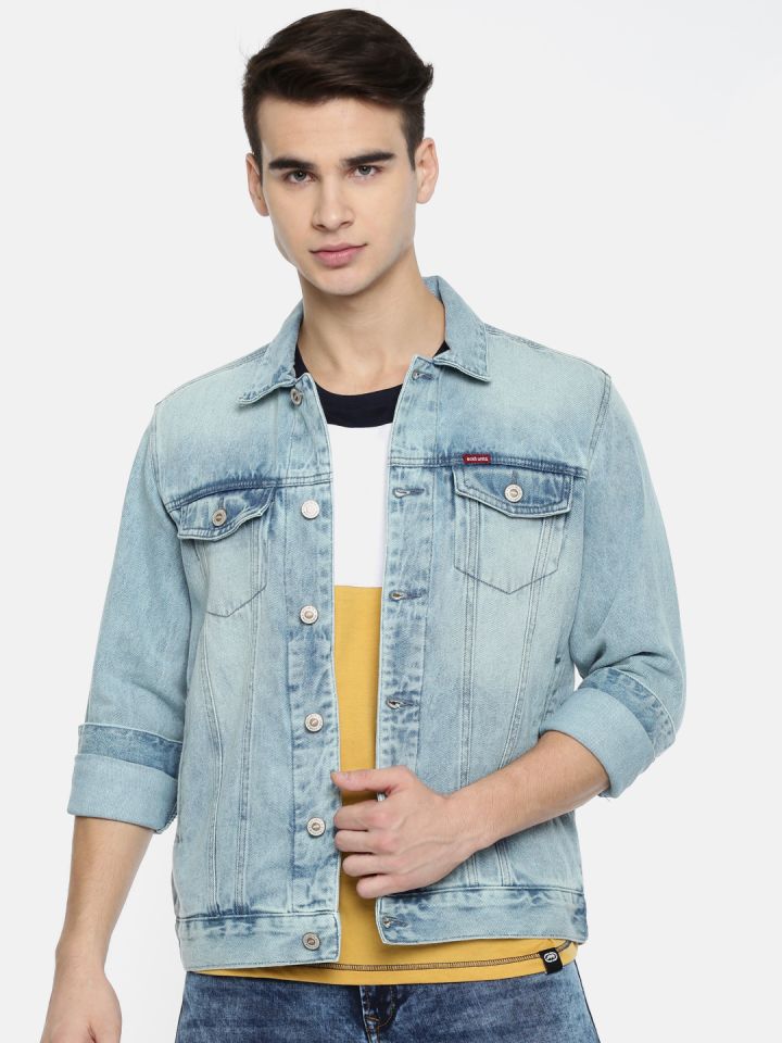 Ecko unltd men blue solid denim jacket online