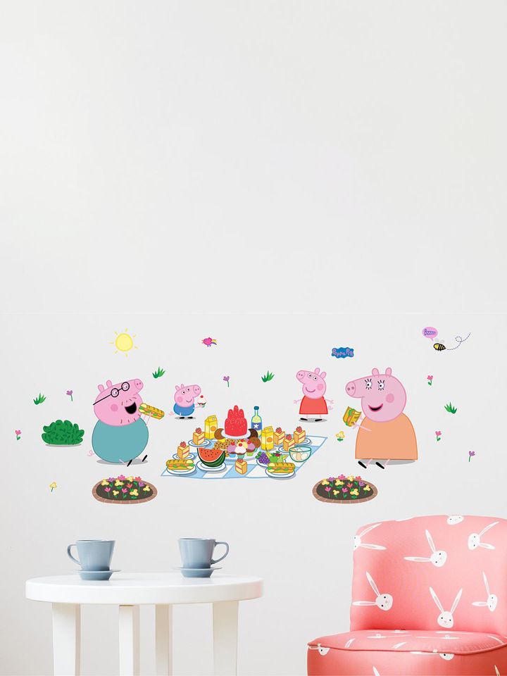 Buy Asian Paints Girls Multicoloured Peppa Pig Family Picnic Wall