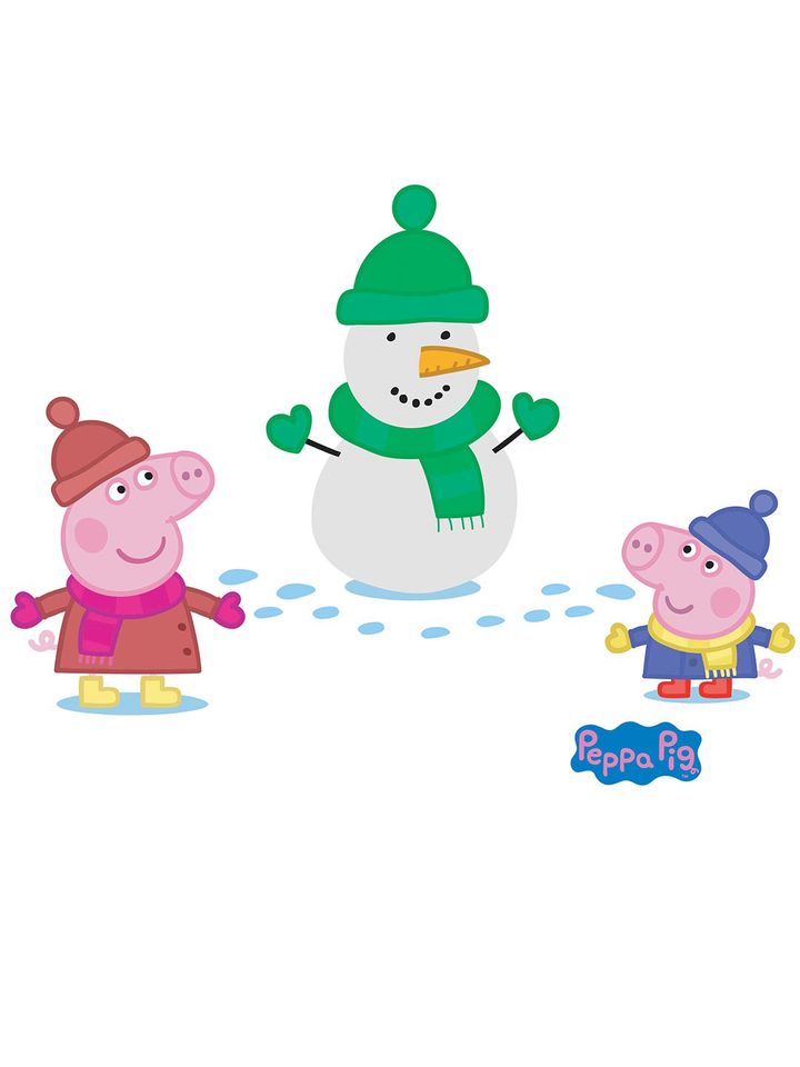 Buy Asian Paints Multicoloured Kids Peppa Pig George Build Snowman Printed Wall Sticker Decals And Stickers For Girls 7506645 Myntra