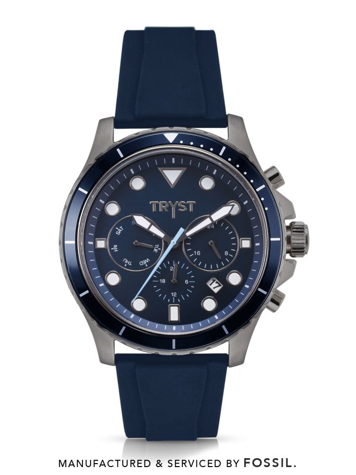Buy TRYST Manufactured Serviced By Fossil Men Navy Blue Watch