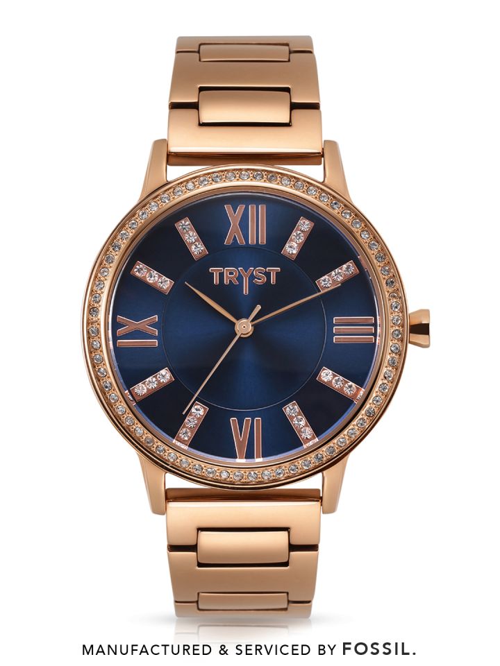 TRYST Manufactured Serviced by Fossil Women Navy Blue Watch