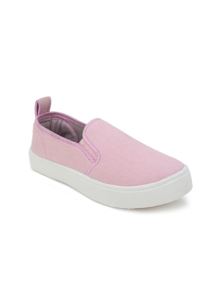 womens pink slip on sneakers