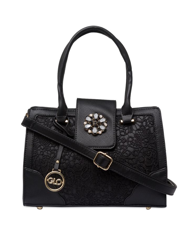 Buy Globus Black Self Design Sling Bag Handbags for Women