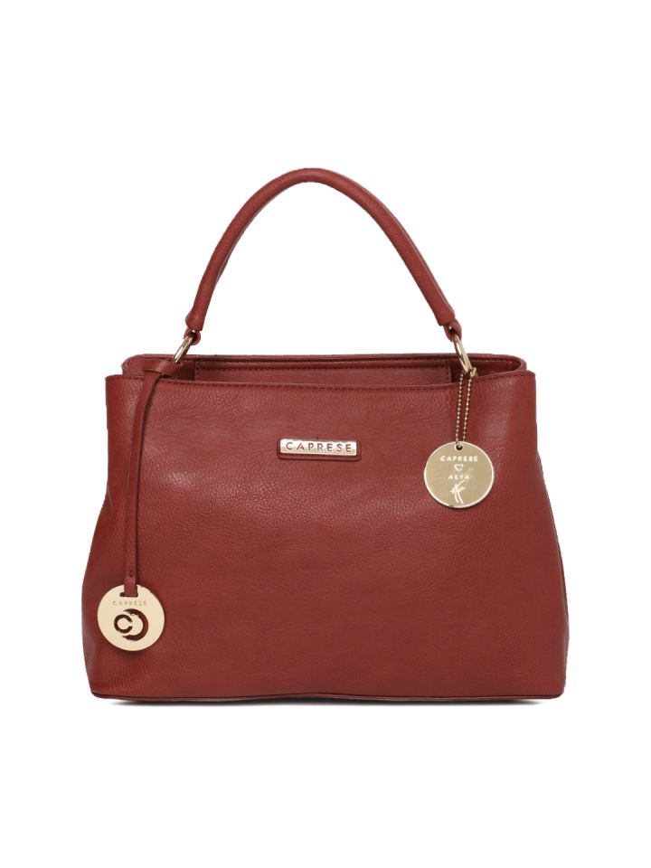 Buy Caprese Maroon Solid Handheld Bag Handbags for Women 7532235