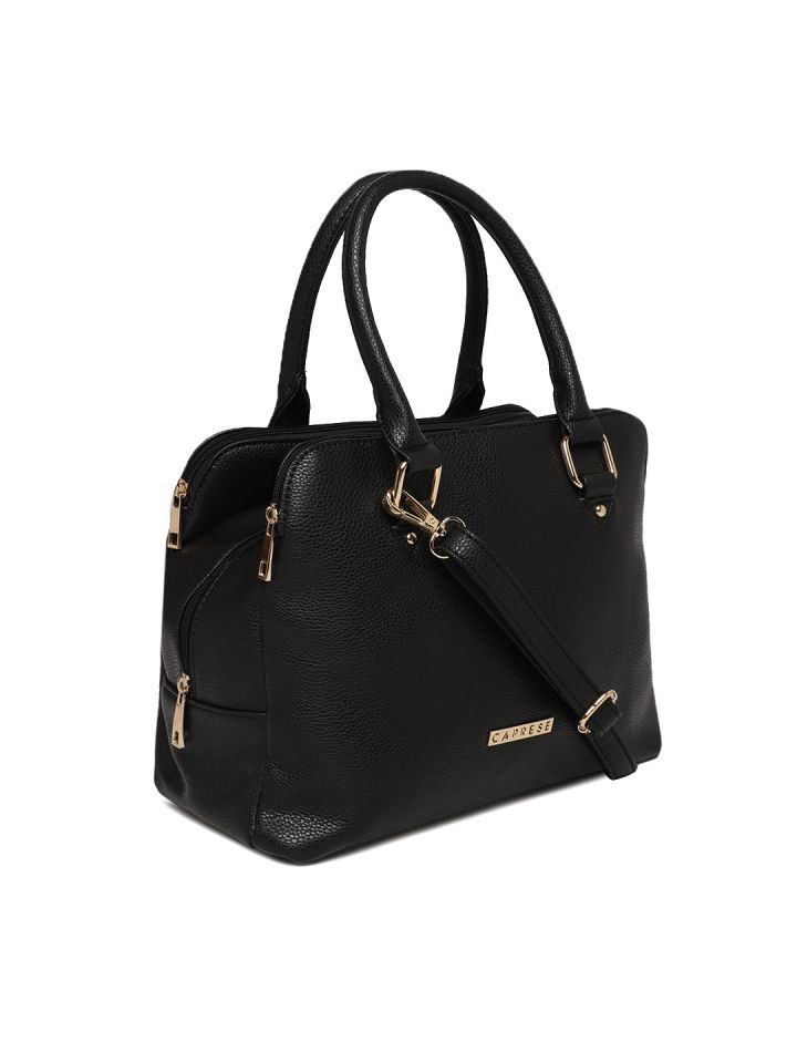 Caprese Black Solid Handheld Bag